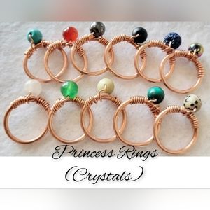 10 Handmade crystal copper rings